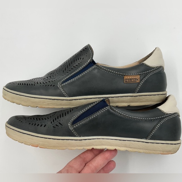 Pikolinos Cut Out Leather Slip On Loafer Blue Grey White Women’s EU 39 / US 8.5 - Picture 12 of 16